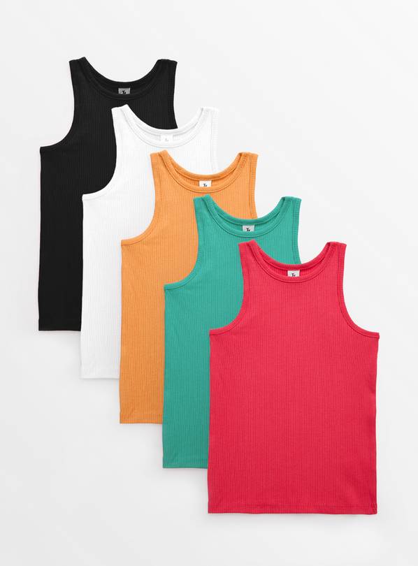 Racer Vest Tops 5 Pack 11 years